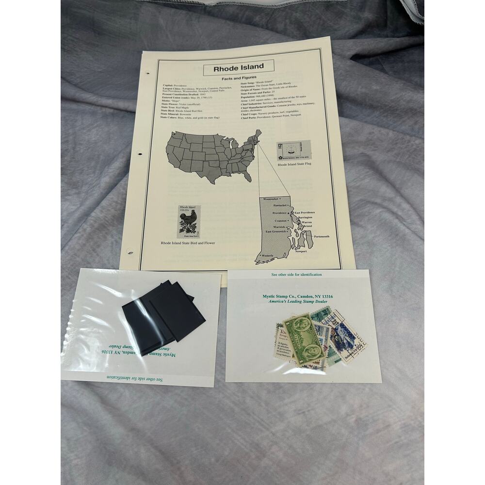 NEW Rhode Island Stamp Sheets Postage Stamps Mounts Historical Collections
